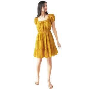 & OTHER STORIES Women’s Puff Sleeve Boho Tie Back Mini Dress small